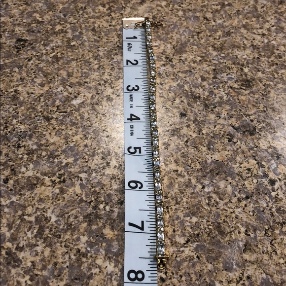 Gold Color over Sterling Tennis Style Bracelet - Picture 5 of 17